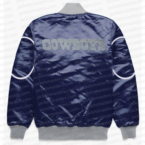 Dallas Cowboys Blue Bomber Snap-Front Jacket - Image 2