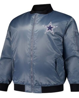 Dallas Cowboys Charcoal Bomber Full-Zip Jacket