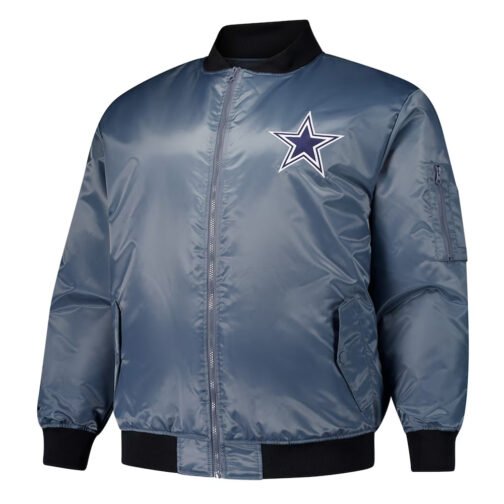 Dallas Cowboys Charcoal Bomber Full-Zip Jacket
