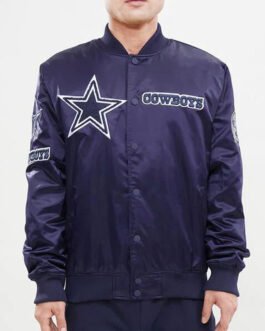 Dallas Cowboys Chest Hit Logo Satin Jacket