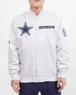 Dallas Cowboys Chest Hit Logo Satin Jacket