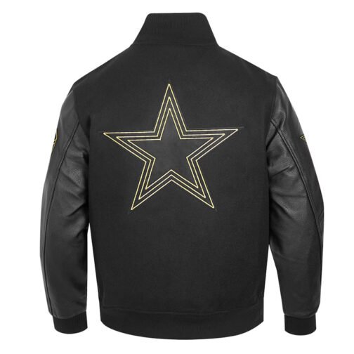 Dallas Cowboys Full-Zip Black Varsity Jacket - Image 2