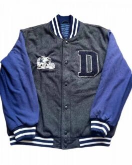 Dallas Cowboys Wool Gray and Blue Letterman Jacket