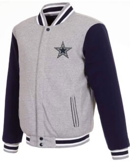 Dallas Cowboys Gray and Navy Varsity Wool Jacket