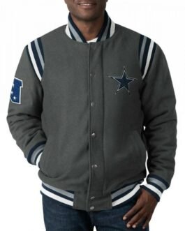 Gray Dallas Cowboys Varsity Wool Jacket