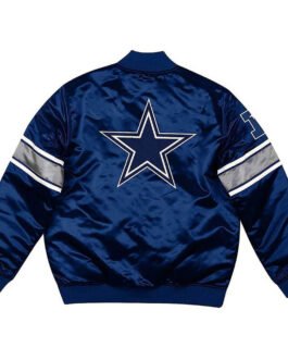 Dallas Cowboys Heavyweight Navy Blue Satin Jacket