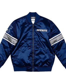Dallas Cowboys Heavyweight Navy Blue Satin Jacket