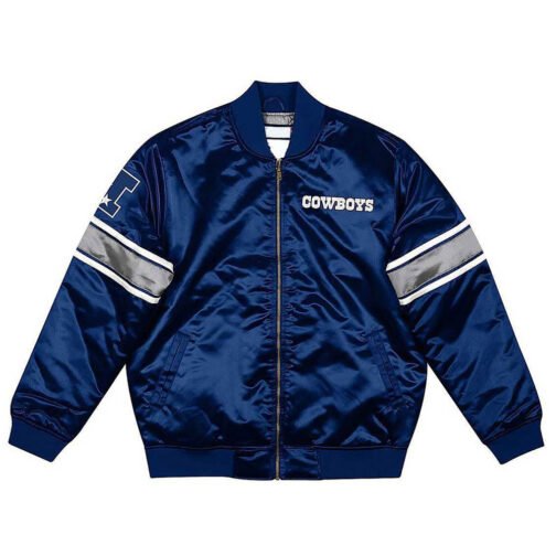 Dallas Cowboys Heavyweight Navy Blue Satin Jacket
