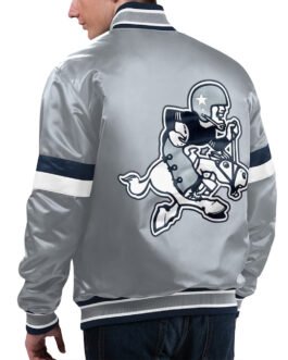Dallas Cowboys Home Game Silver Satin Jacket