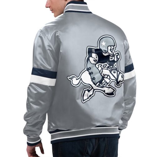 Dallas Cowboys Home Game Silver Satin Jacket - Image 2