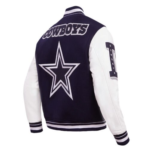 Dallas Cowboys Mashup Rib Varsity Wool/Leather Jacket - Image 4