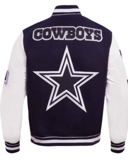 Dallas Cowboys Mashup Rib Varsity Wool/Leather Jacket