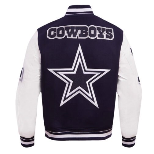 Dallas Cowboys Mashup Rib Varsity Wool/Leather Jacket - Image 2