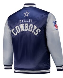 Dallas Cowboys Navy and Gray Team Satin Jacket