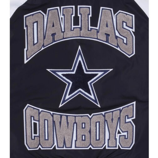 Dallas Cowboys Navy and White Throwback Jacket - Image 4