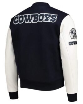 Varsity Dallas Cowboys White and Navy Jacket