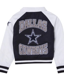 Dallas Cowboys Navy and White Throwback Jacket