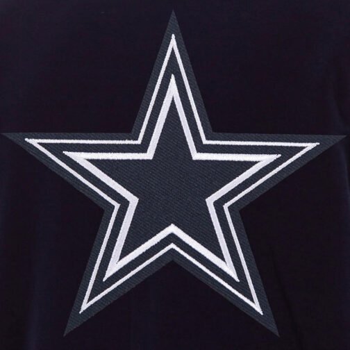 Dallas Cowboys Navy Blue and White Varsity Jacket - Image 3
