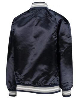 Dallas Cowboys Raglan Full-Snap Navy Blue Satin Jacket
