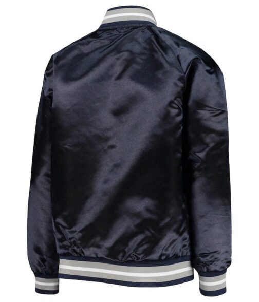 Dallas Cowboys Raglan Full-Snap Navy Blue Satin Jacket - Image 2