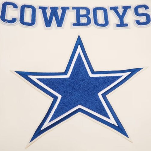 Dallas Cowboys Retro Classic Varsity Cream Jacket - Image 11