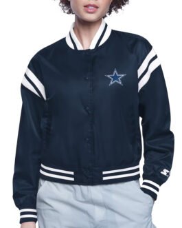 Dallas Cowboys Printed Logo Varsity Satin Jacket