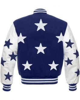 Dallas Cowboys Stars Varsity Royal Blue and White Jacket