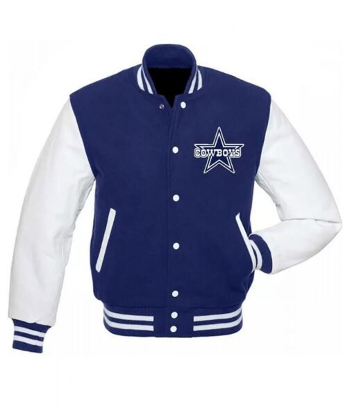 Dallas Cowboys Letterman White/Royal Blue Jacket