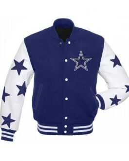 Dallas Cowboys Stars Varsity Royal Blue and White Jacket