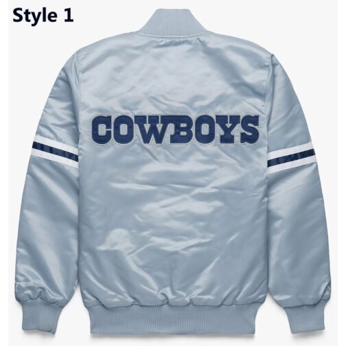 Dallas Cowboys Gray Satin Jacket - Image 3
