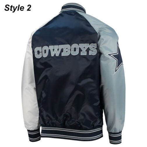 Dallas Cowboys The Tradition II Satin Blue and Grey Jacket - Image 5