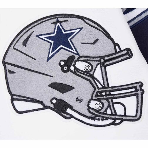 Dallas Cowboys Script Tail Classic Rib Varsity Jacket - Image 6