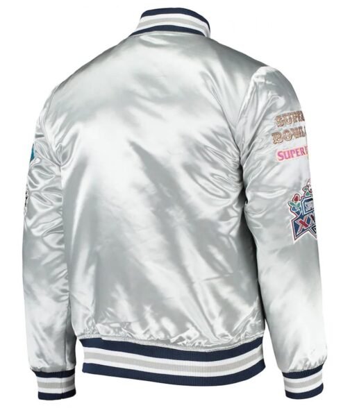 Varsity Dallas Cowboys Silver Satin Jacket - Image 2