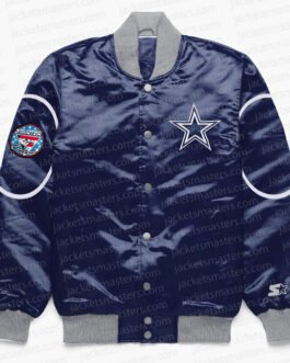 Dallas Cowboys Blue Bomber Snap-Front Jacket
