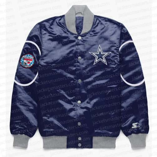 Dallas Cowboys Blue Bomber Snap-Front Jacket