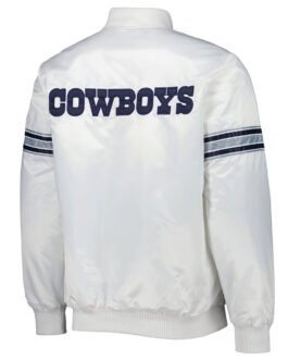 Dallas Cowboys The Power Forward White Satin Jacket