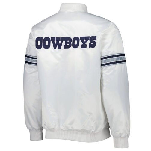 Dallas Cowboys The Power Forward White Satin Jacket - Image 2
