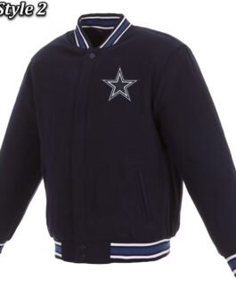 Varsity Dallas Cowboys Navy Blue Wool Jacket