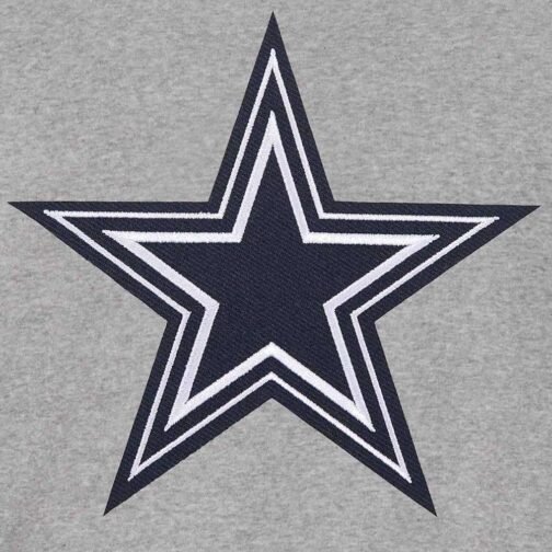 Dallas Cowboys Gray and Navy Varsity Wool Jacket - Image 5