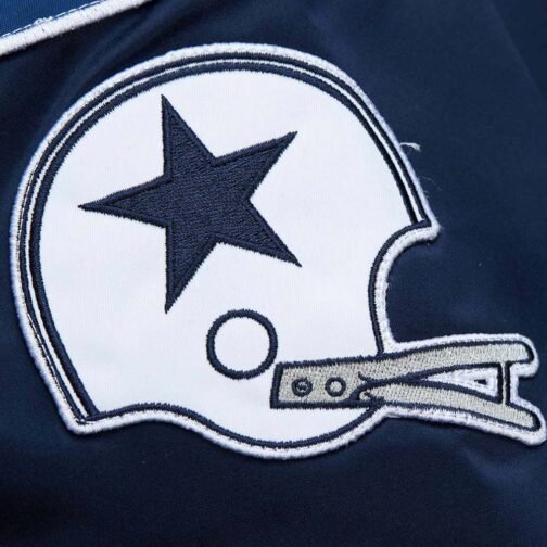 Dallas Cowboys Vintage Logo Navy Lightweight Satin Jacket - Image 4