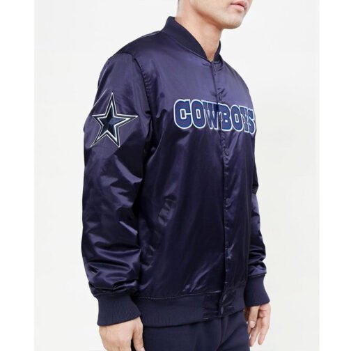 Dallas Cowboys Wordmark Satin Jacket - Image 4