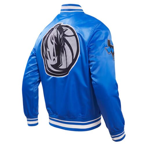 Dallas Mavericks 2023/24 City Edition Royal Satin Jacket - Image 2