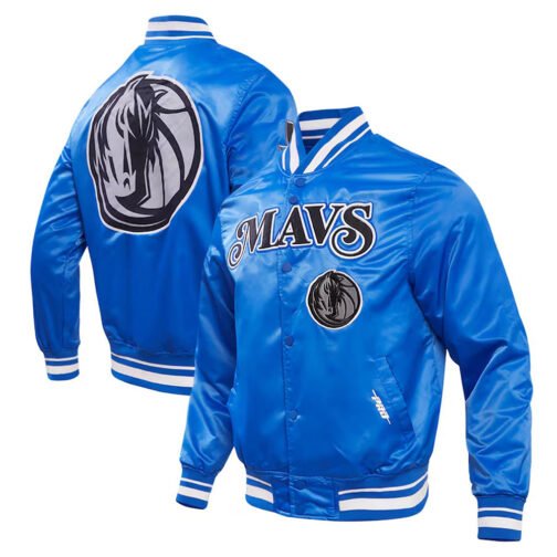 Dallas Mavericks 2023/24 City Edition Royal Satin Jacket - Image 3