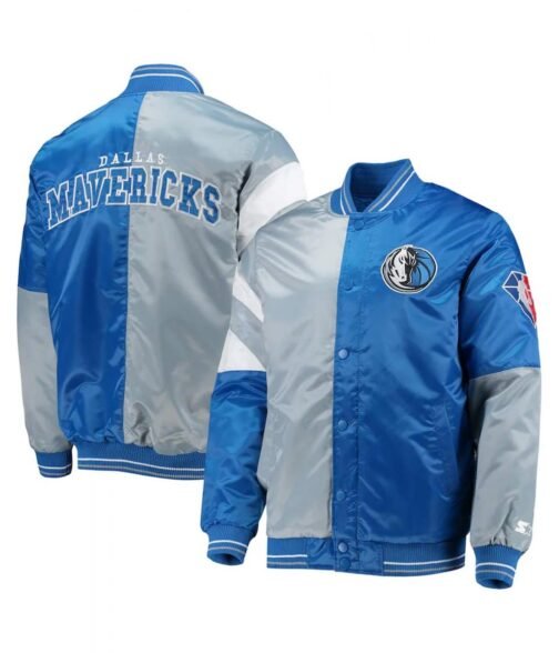 75th Anniversary Leader Dallas Mavericks Satin Color Block Jacket - Image 3