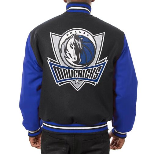 Dallas Mavericks Black and Blue Varsity Jacket - Image 2