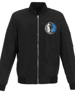 Dallas Mavericks Bomber Black Lightweight Nylon Jacket