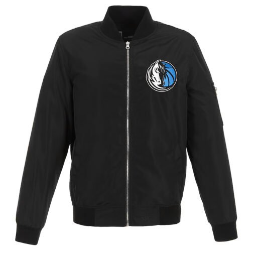 Dallas Mavericks Bomber Black Lightweight Nylon Jacket