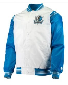 Dallas Mavericks Starter Blue and White Satin Jacket