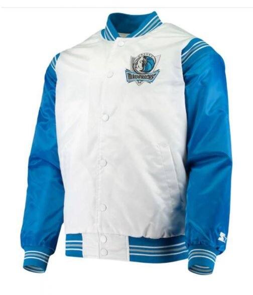 Dallas Mavericks Starter Blue and White Satin Jacket