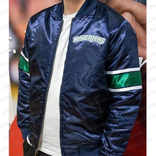 Striped Dallas Mavericks Hardwood Classic Satin Jacket - Image 3